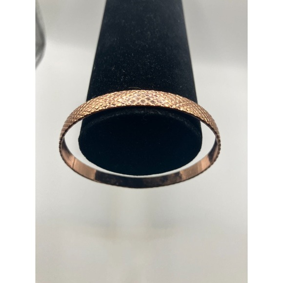 Textured Copper Brushed 2 7/8 Inch Wide Bangle Bracelet! - Picture 2 of 7